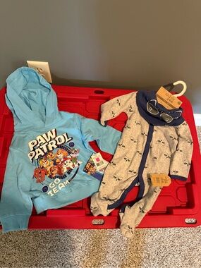Baby Bundle Paw Patrol  Hoodie 18 Mo & Chickpea 2 Piece Set 3-6 Mo NWT